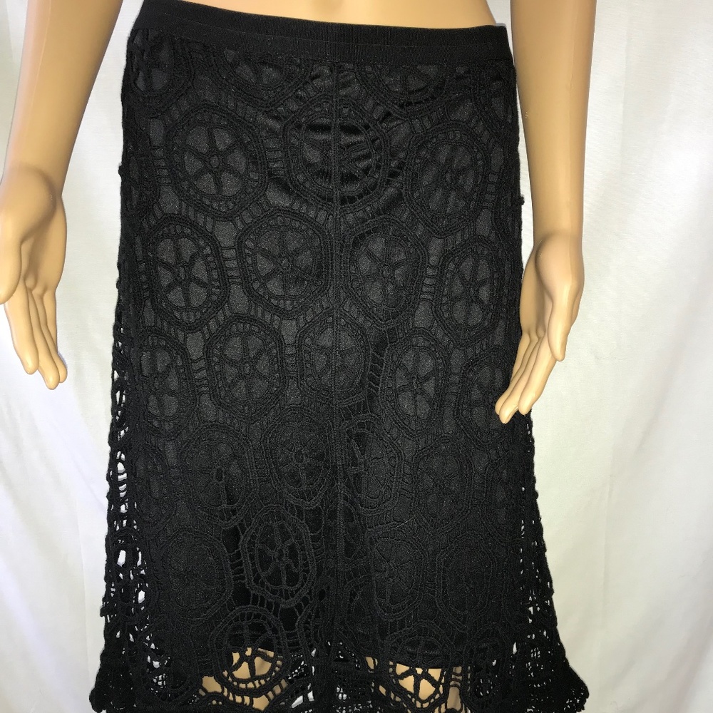 GNW Black Crocheted Skirt-Size Medium-Knee Length